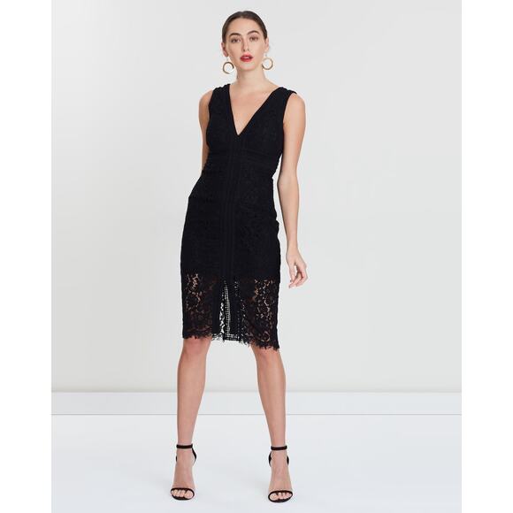 Bardot Halter Lace Dress Black NWT - Picture 1 of 11